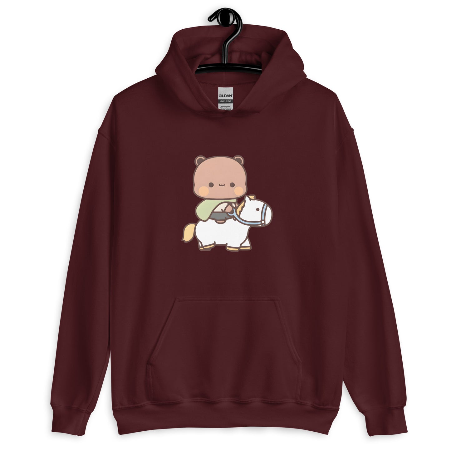Dudu on white horse hoodie