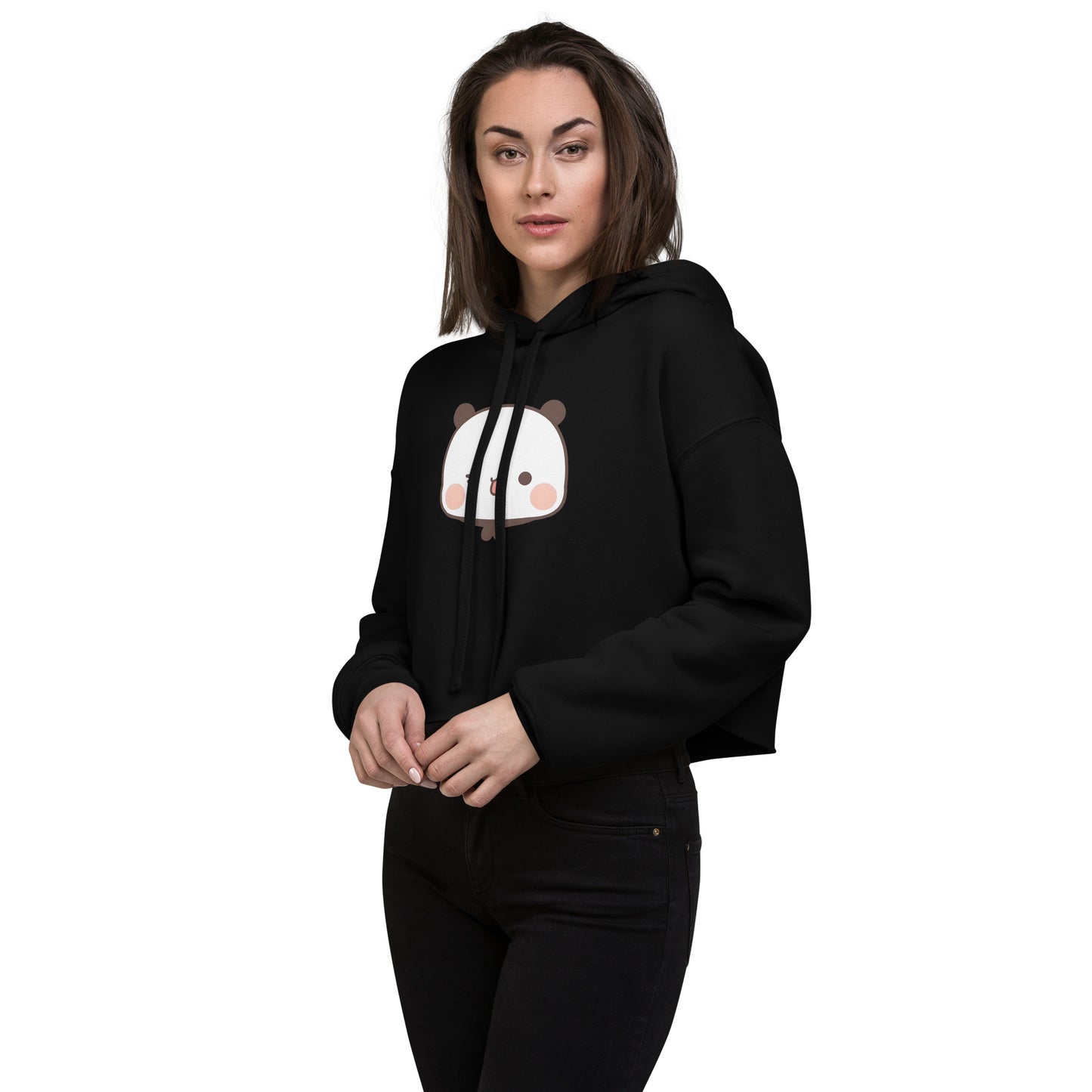 Naughty bubu cropped hoodie