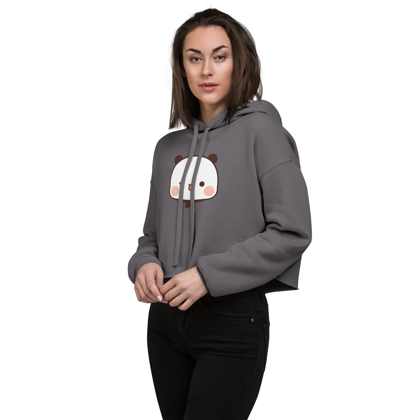 Naughty bubu cropped hoodie